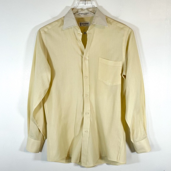Yves Saint Laurent Other - Yves Saint Laurent YSL vintage Yellow Button Down Collared Long Sleeve Shirt